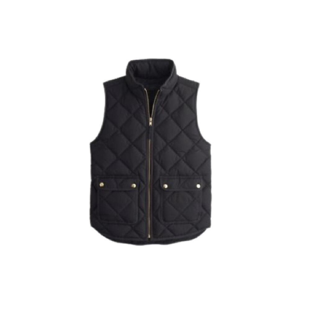 j. crew excursion quilted down vest black women's size‎ small